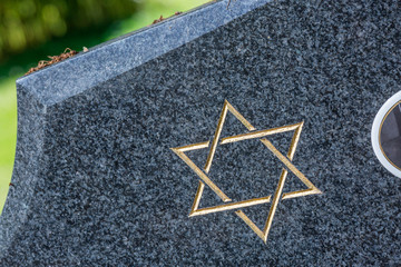 Jewish cemetery: Star of David on the tombstone