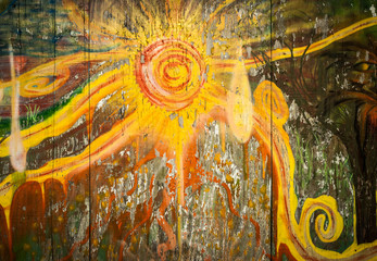 Abstract Sun Graffiti