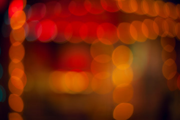 Colorful abstract background of blurred lights with bokeh effect
