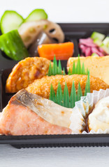 Traditional bento japanese cuisine a single-portion takeout or home-packed meal