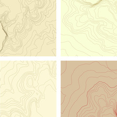 abstract topographic map set