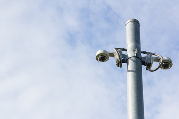 cctv camera on sky background