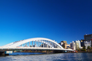 The landscape of Koto ku, Tokyo with Eitai Bridge