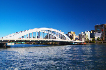 The landscape of Koto ku, Tokyo with Eitai Bridge