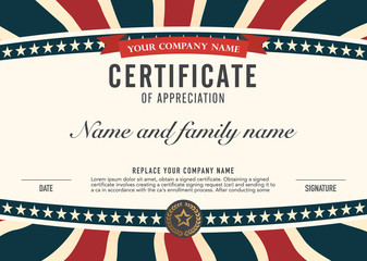 vector american style design certificate.