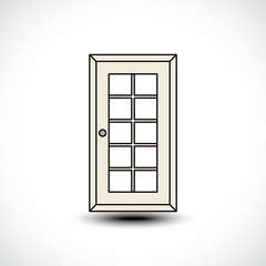 Closed door. Vector illustration