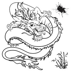 japanese dragon tattoo tshirt in vector format