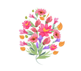 Watercolor Bouquet of Flowers