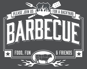 Backyard Barbecue Invitation with chalkboard look.
Easy to edit vector file