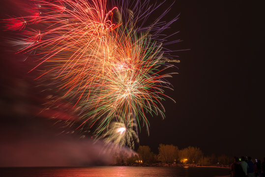 Canada Day Fireworks In Lake Ontario, Toronto, Canada