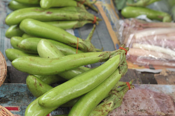 Eggplant green in the market