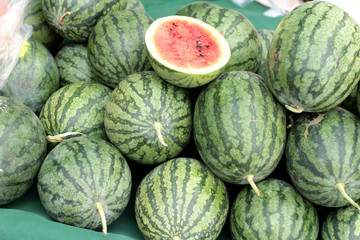 Fototapeta na wymiar Close up fresh watermelon fruit