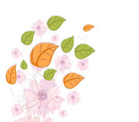 Floral vintage background. Watercolor flowers