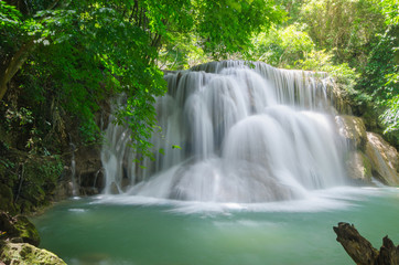 Deep forest Waterfall ,Huay Mae Khamin, Kanchanaburi ,Thailand