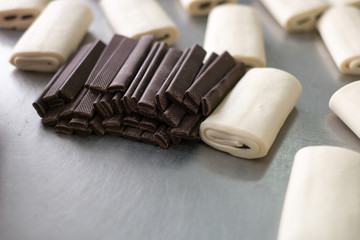 Long Chocolates and Rolled Pastries