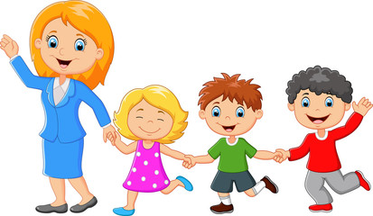 Cartoon happy family