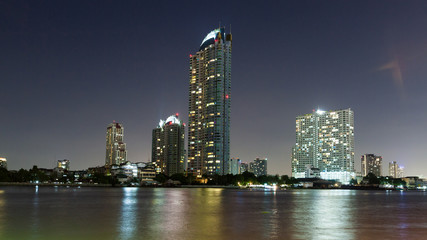 Fototapeta na wymiar Bangkok night view in the business district.