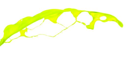 Naklejka premium Isolated shot of green paint splash on white background