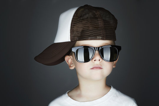 little boy.Hip-Hop Style.handsome Young Rapper in sunglasses