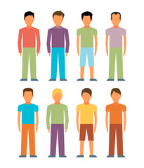 Flat style people figures icons