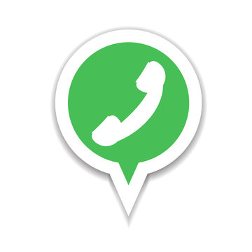 Green and red phone handset icon in bubble speech set