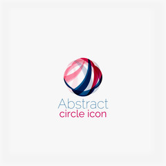 Clean elegant circle shaped abstract geometric logo. Universal