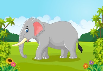 Naklejka premium Cartoon animal elephant