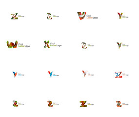Set of universal company logo ideas, business icon collection