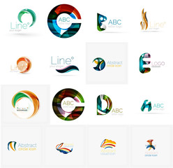 Set of universal company logo ideas, business icon collection