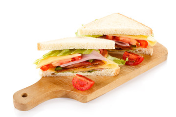 Sandwich on white background