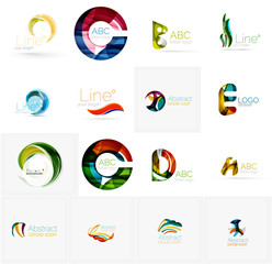 Set of universal company logo ideas, business icon collection