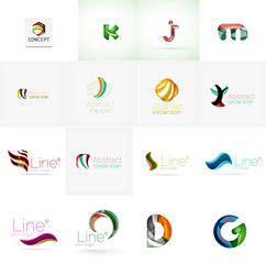 Set of universal company logo ideas, business icon collection