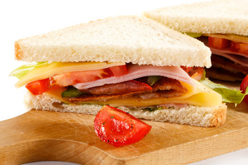 Sandwich on white background