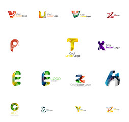 Set of universal company logo ideas, business icon collection