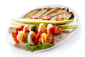 Kebab - grilled meat and vegetables 