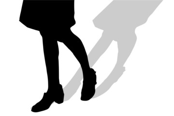 Vector silhouette of female feet.
