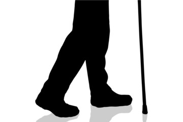Vector silhouette of male feet.