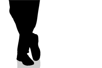 Vector silhouette of male feet.