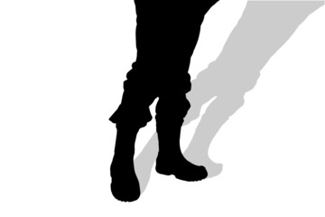 Vector silhouette of male feet.