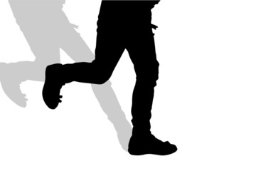 Vector silhouette of female feet.