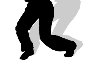 Vector silhouette of female feet.