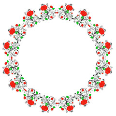 wreath of flowers  with leaves
