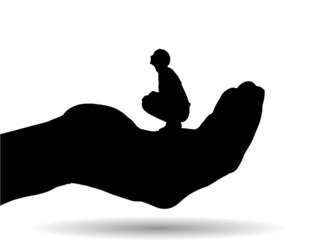 Vector silhouette of a woman.