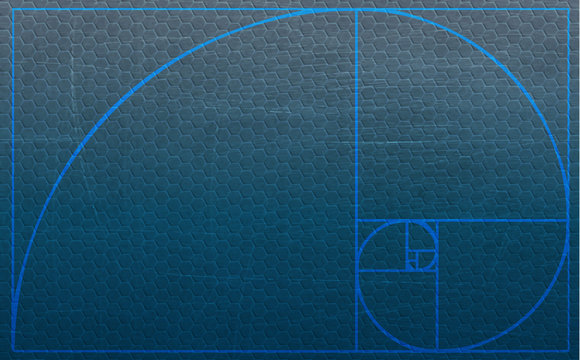 Fibonacci spiral illustration background