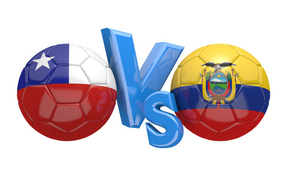 Copa America football competition, national teams Chile vs Ecuador