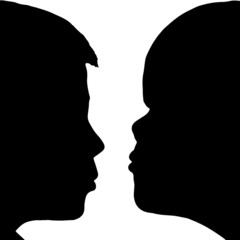 Vector silhouette profile.