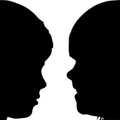 Vector silhouette profile.