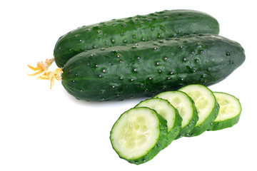 Fresh cucumbers isolated