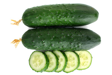 Fresh cucumbers isolated