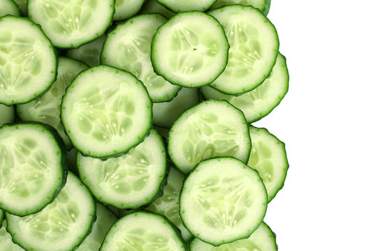 Fresh cucumber slice isolated